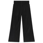 Girls Black Logo Trousers, 1, hi-res