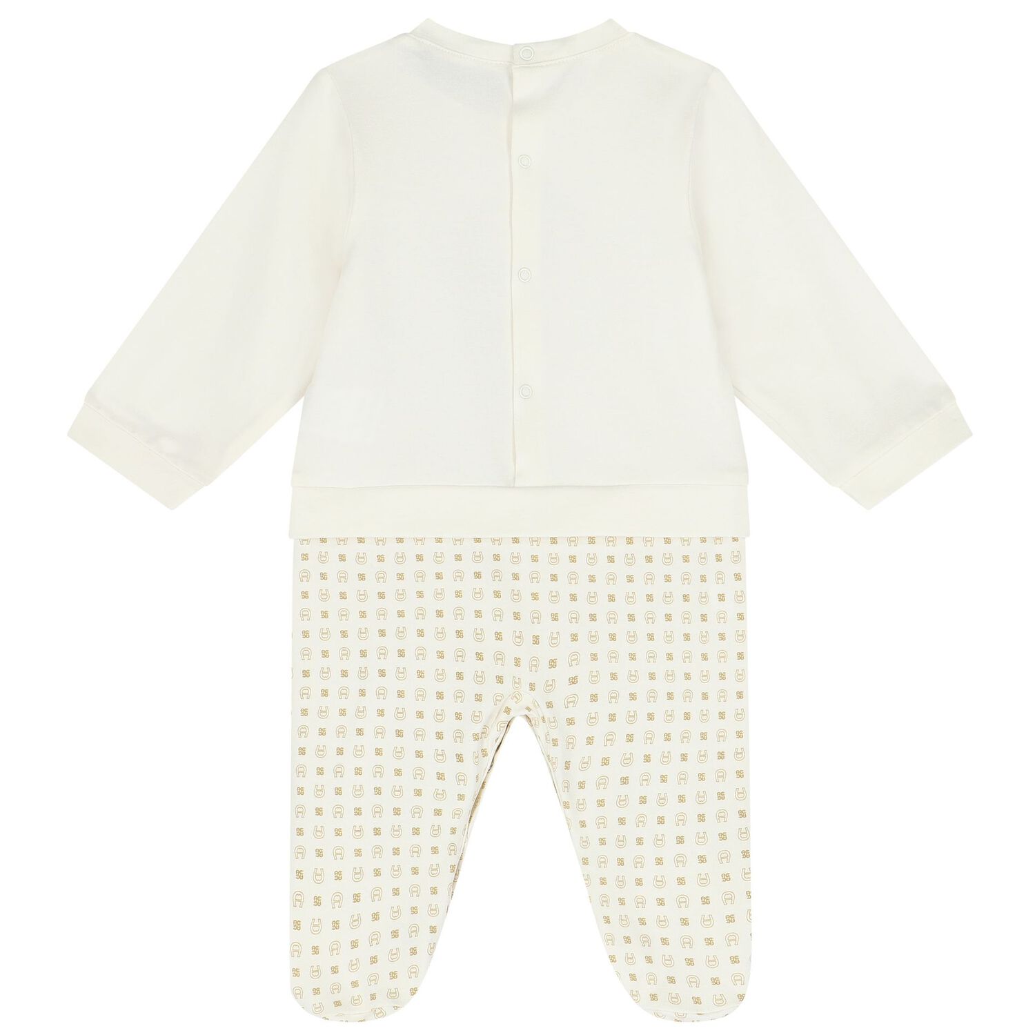 Ivory & Gold Logo Babygrow, 1, hi-res