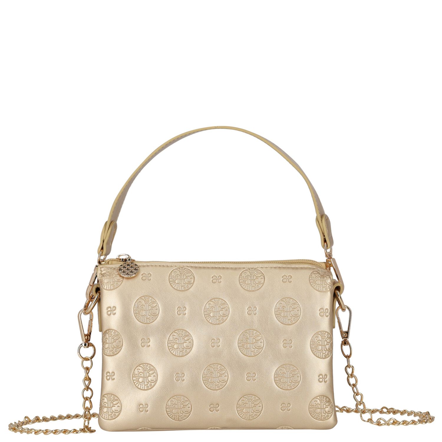 Girls Gold Logo Handbag, 4, hi-res