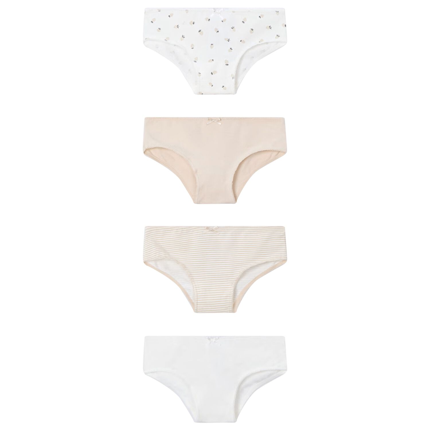 Girls Pink & White Briefs (4 Pack) , 1, hi-res image number null