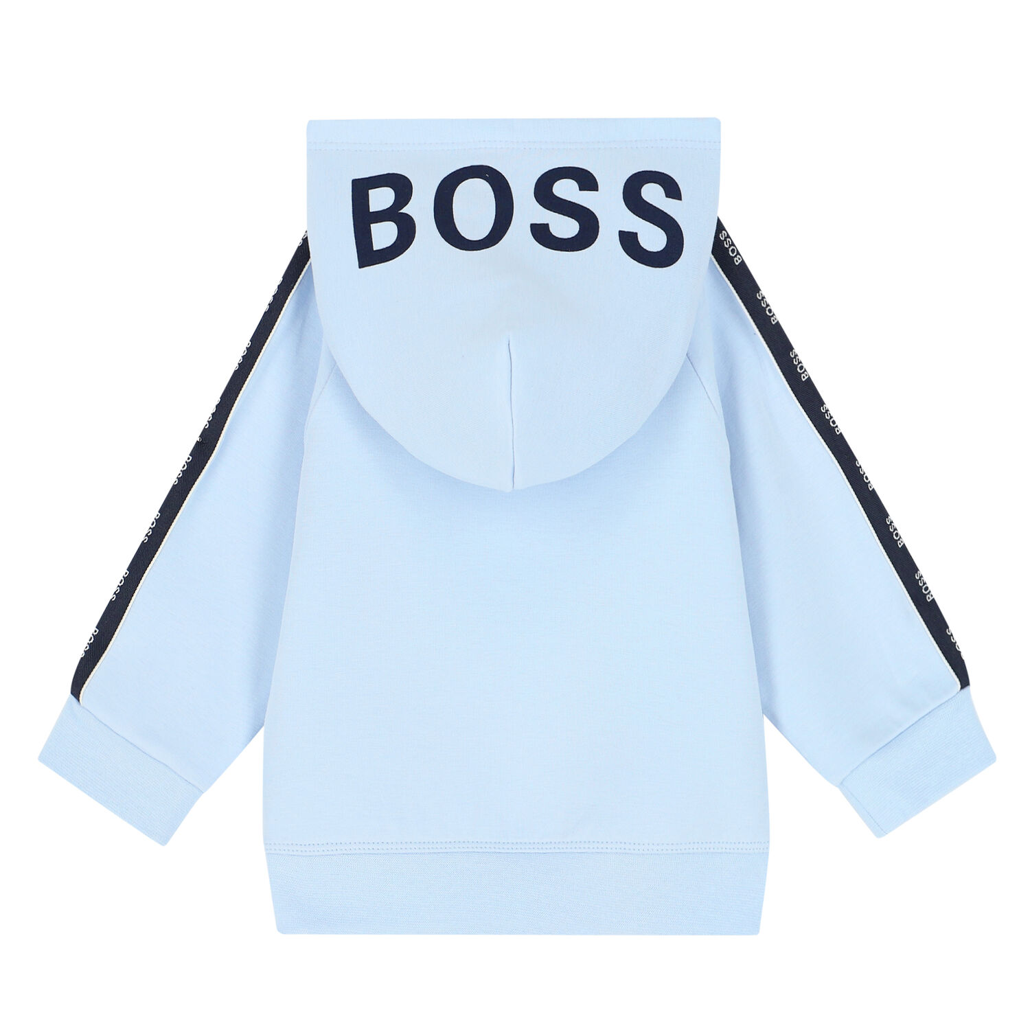 Baby Boys Blue Logo Zip Up Hooded Top, 1, hi-res