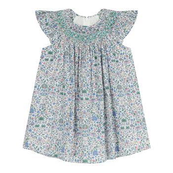 Baby Girls Blue & Green Liberty Print Dress