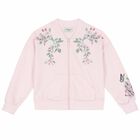 Girls Pink Floral Zip Up Top, 1, hi-res