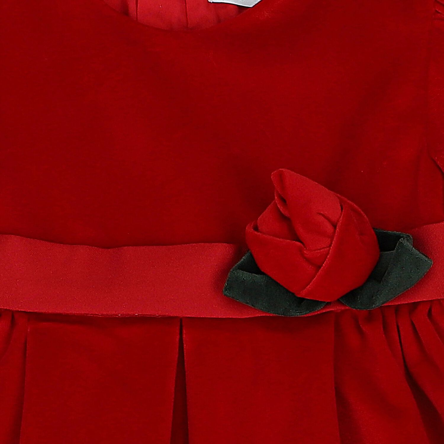 Younger Girls Red Velvet Dress, 1, hi-res