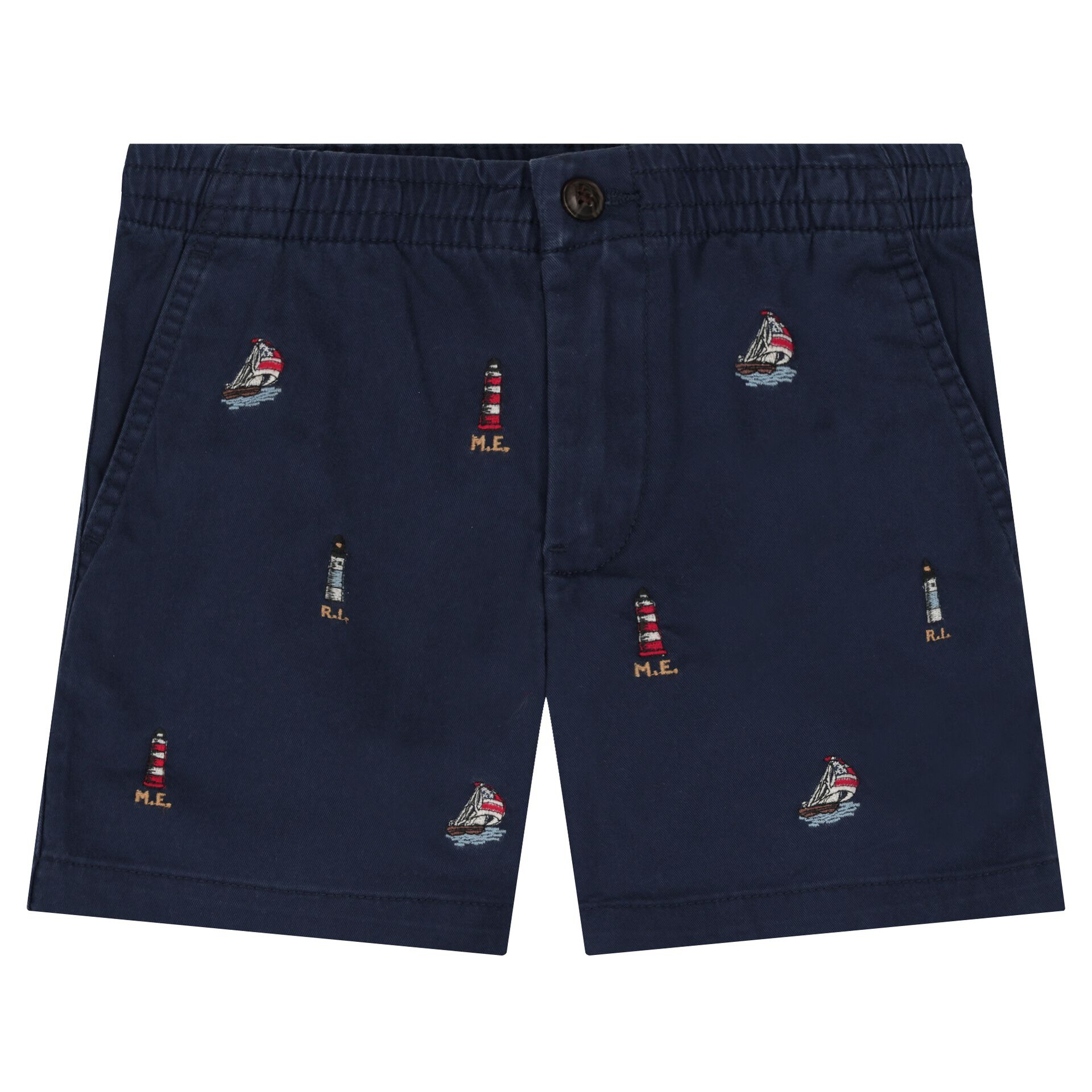 Ralph Lauren Boys Navy Blue Embroidered Shorts Junior Couture UK