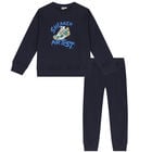 Boys Navy Blue Sneaker Tracksuit, 1, hi-res