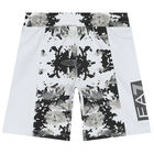 Boys White Logo Shorts, 1, hi-res