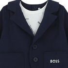 Baby Boys Navy Logo Suit Romper, 1, hi-res