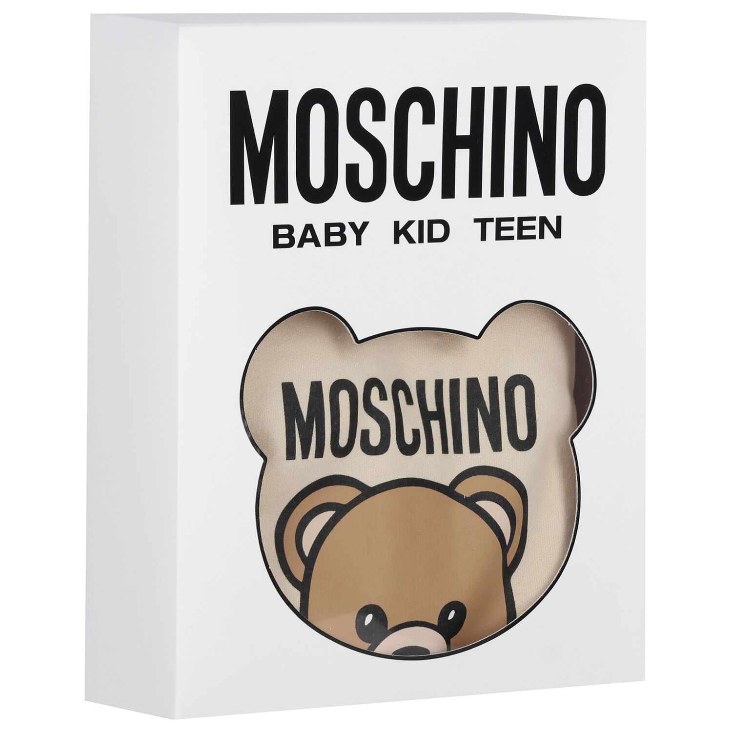 Beige Teddy Bear Logo Babygrow, 1, hi-res