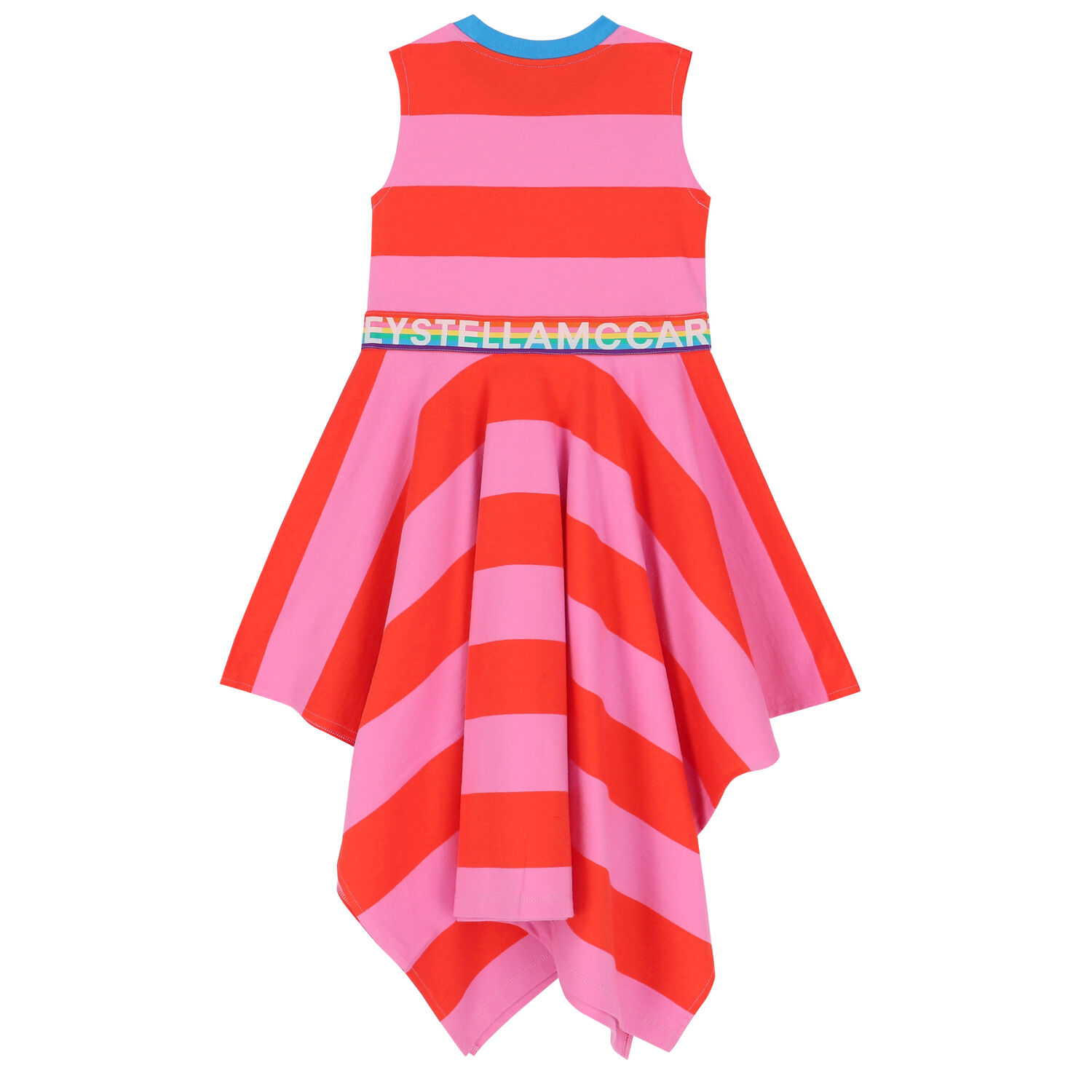 Girls Red & Pink Striped Dress, 1, hi-res