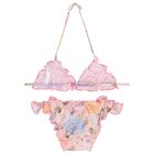 Girls Pink Floral Bikini, 1, hi-res