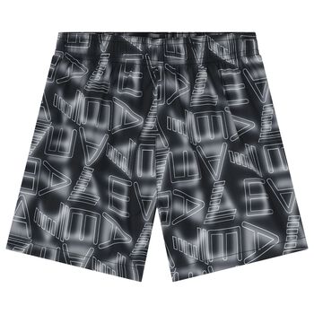 Boys Grey & White Logo Swim Shorts