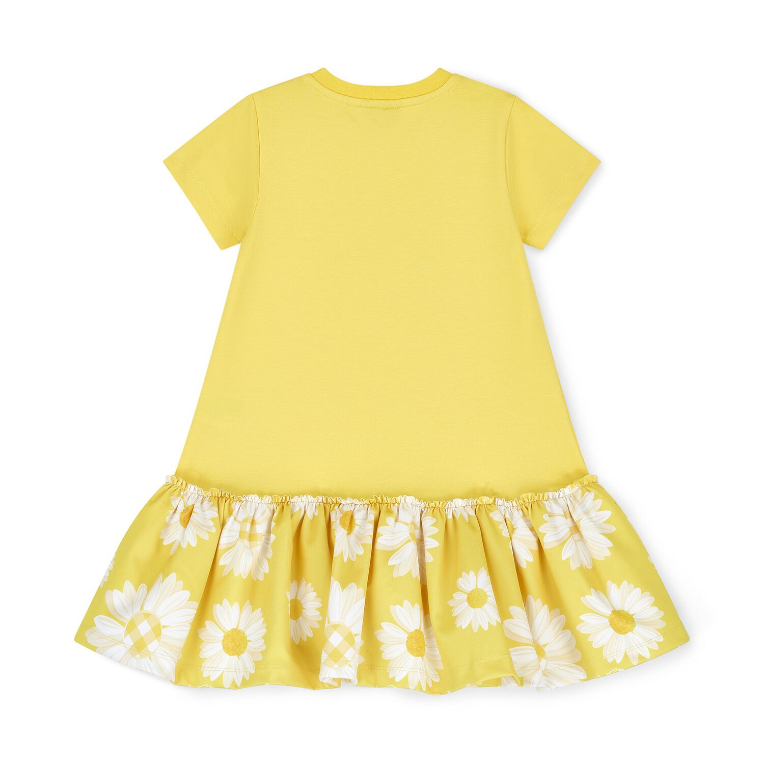 Girls Yellow Daisy Cotton Dress, 1, hi-res
