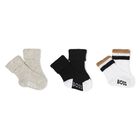 Baby Boys Multi-Colored Logo Socks ( 3-Pack ), 1, hi-res