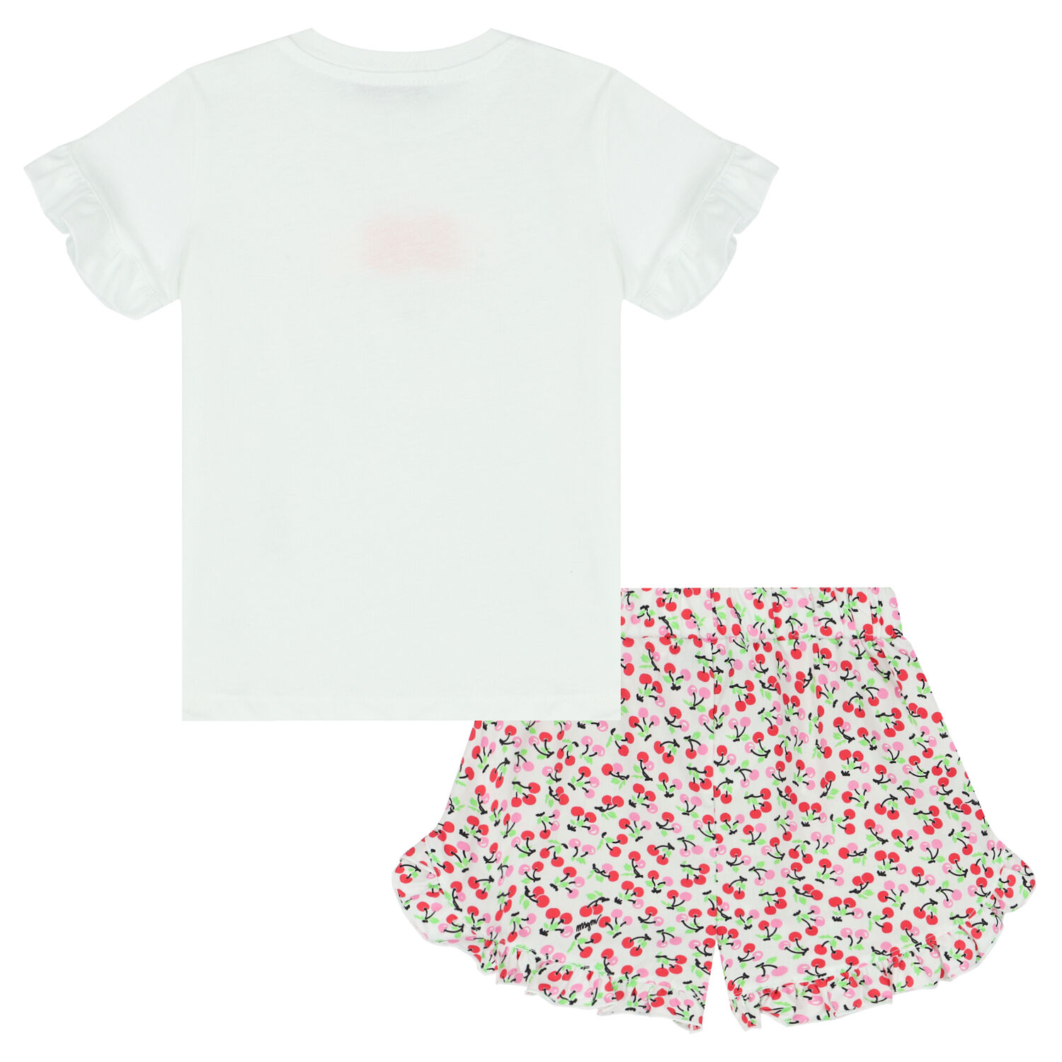Younger Girls White Logo Shorts Set, 1, hi-res