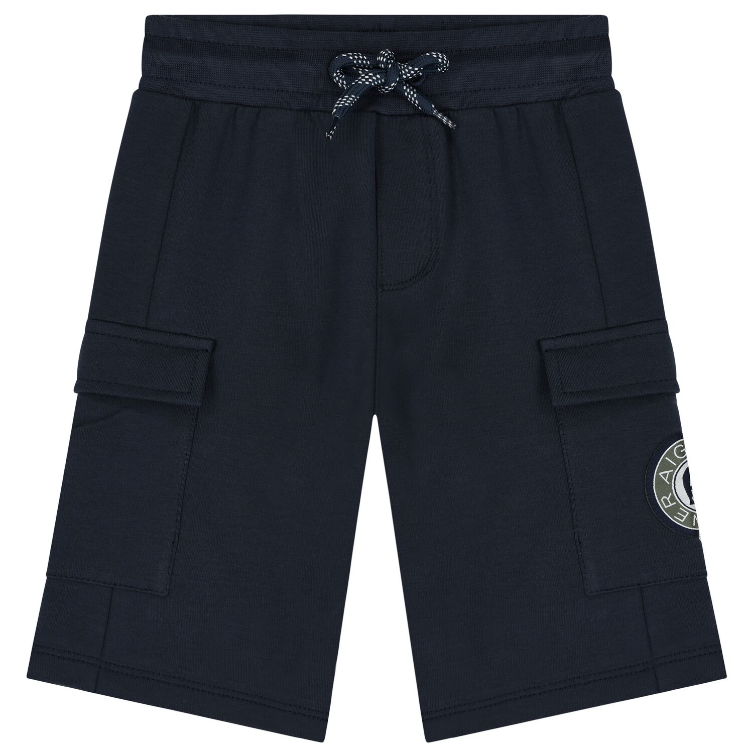 Younger Boys Navy Blue Logo Shorts, 1, hi-res