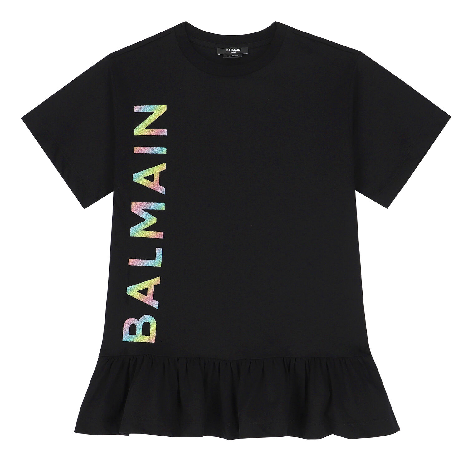 Girls Black Logo Dress, 1, hi-res