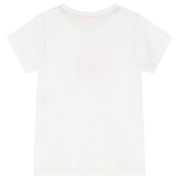 Girls White Flower T-Shirt