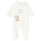 White Teddy Bear Babygrow, 1, hi-res