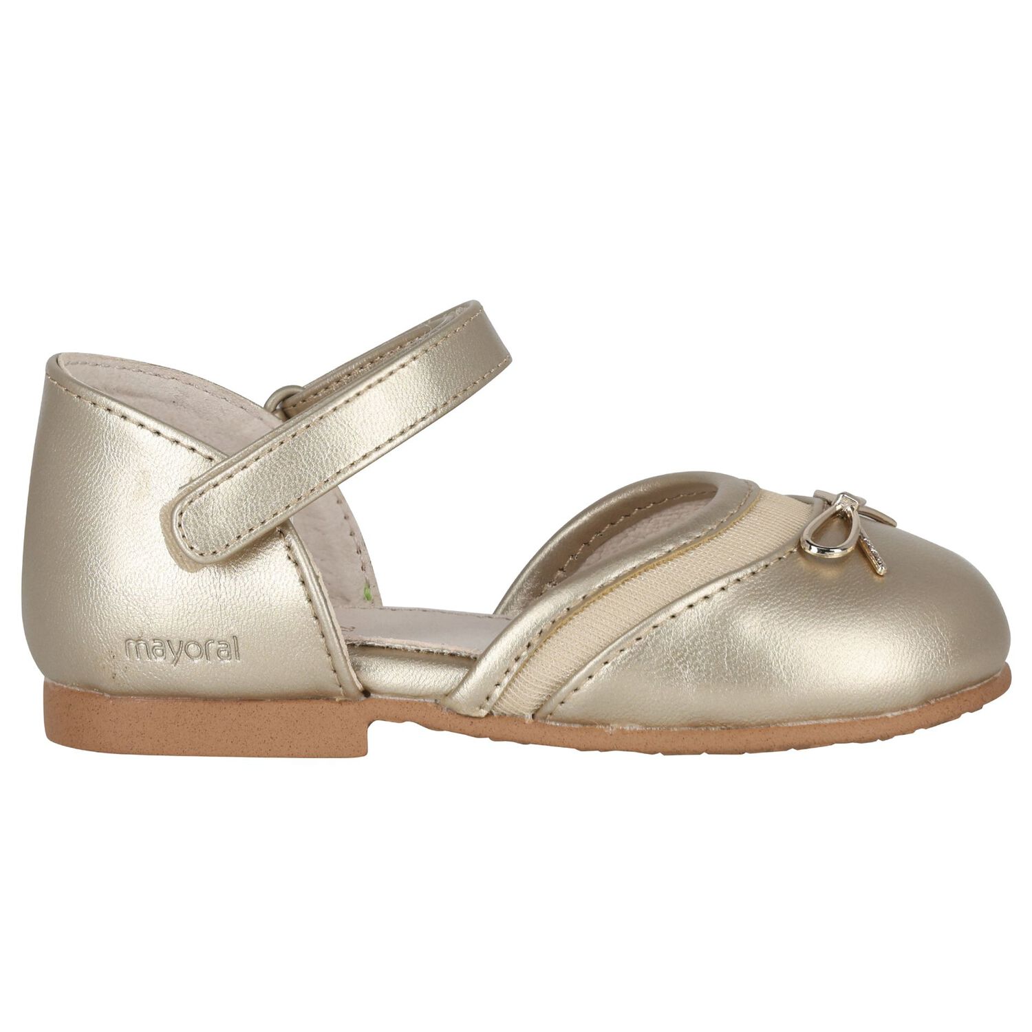 Younger Girls Gold Logo Shoes, 1, hi-res