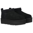 Girls Black Classic Ultra Mini Platform Suede Boots, 1, hi-res