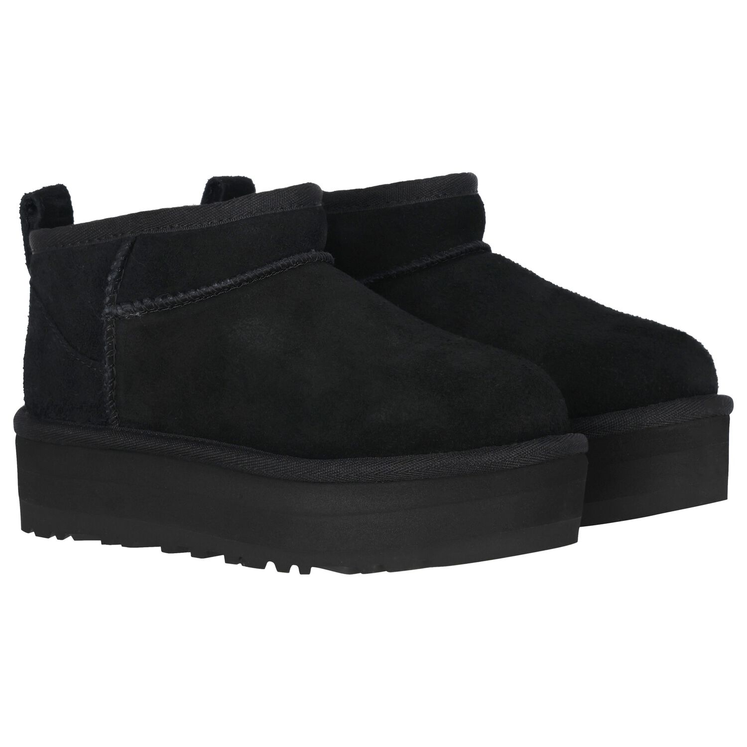 Girls Black Classic Ultra Mini Platform Suede Boots, 1, hi-res