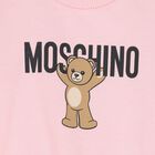 Younger Girls Pink Teddy Bear Logo Sweatshirt, 5, hi-res