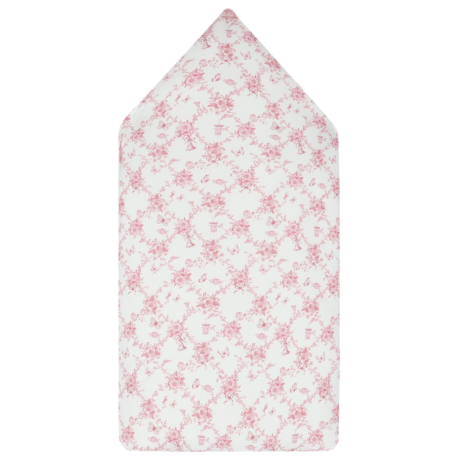 Baby Girls White & Pink Floral & Butterflies Nest, 1, hi-res