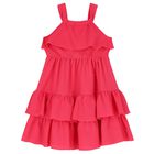 Girls Pink Tiered Dress, 1, hi-res