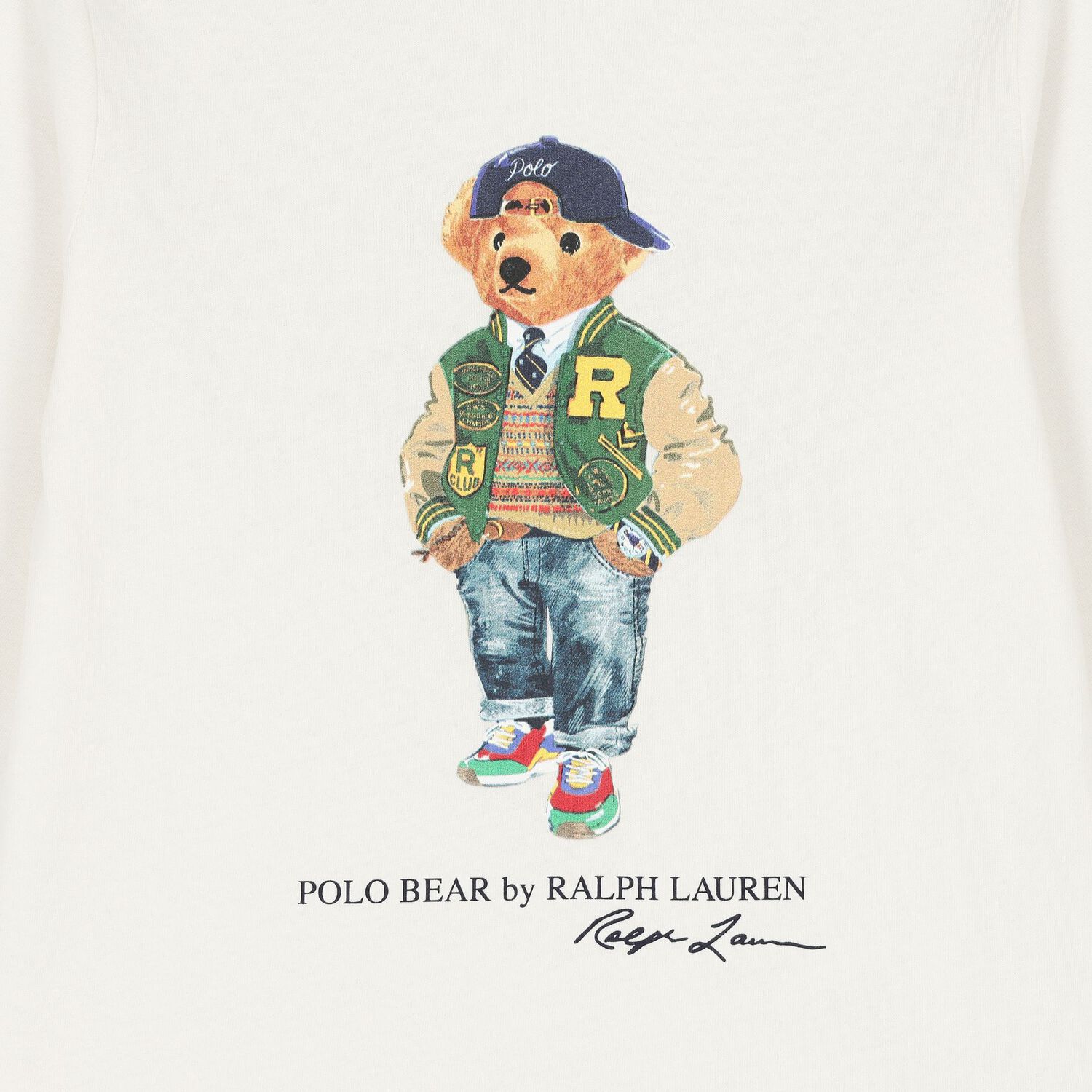 Boys Ivory Polo Bear Long Sleeve Top, 1, hi-res