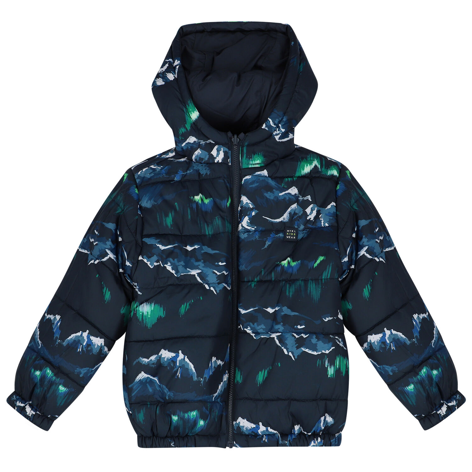 Boys Navy Blue Reversible Puffer Jacket, 1, hi-res image number null
