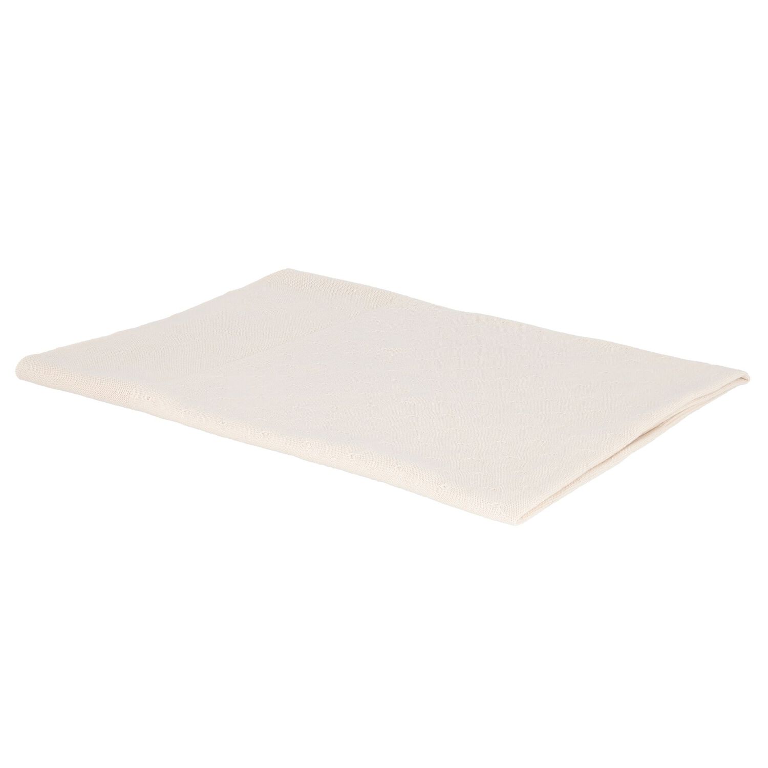 Beige Knitted Baby Blanket, 1, hi-res