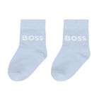 Baby Boys Blue, Grey & Navy Blue Logo Socks ( 3-Pack ), 2, hi-res