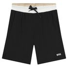 Boys Black Logo Shorts Set, 2, hi-res