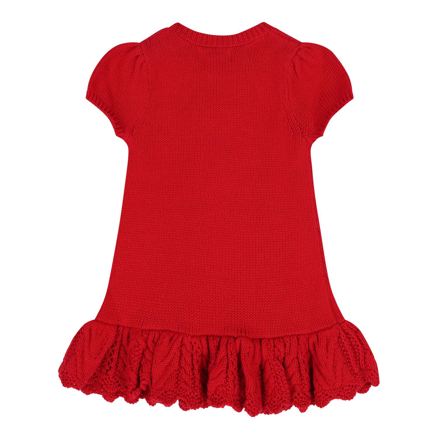 Baby Girls Red Logo Polo Bear Dress, 1, hi-res