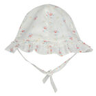Baby Girls Ivory Floral Hat, 1, hi-res