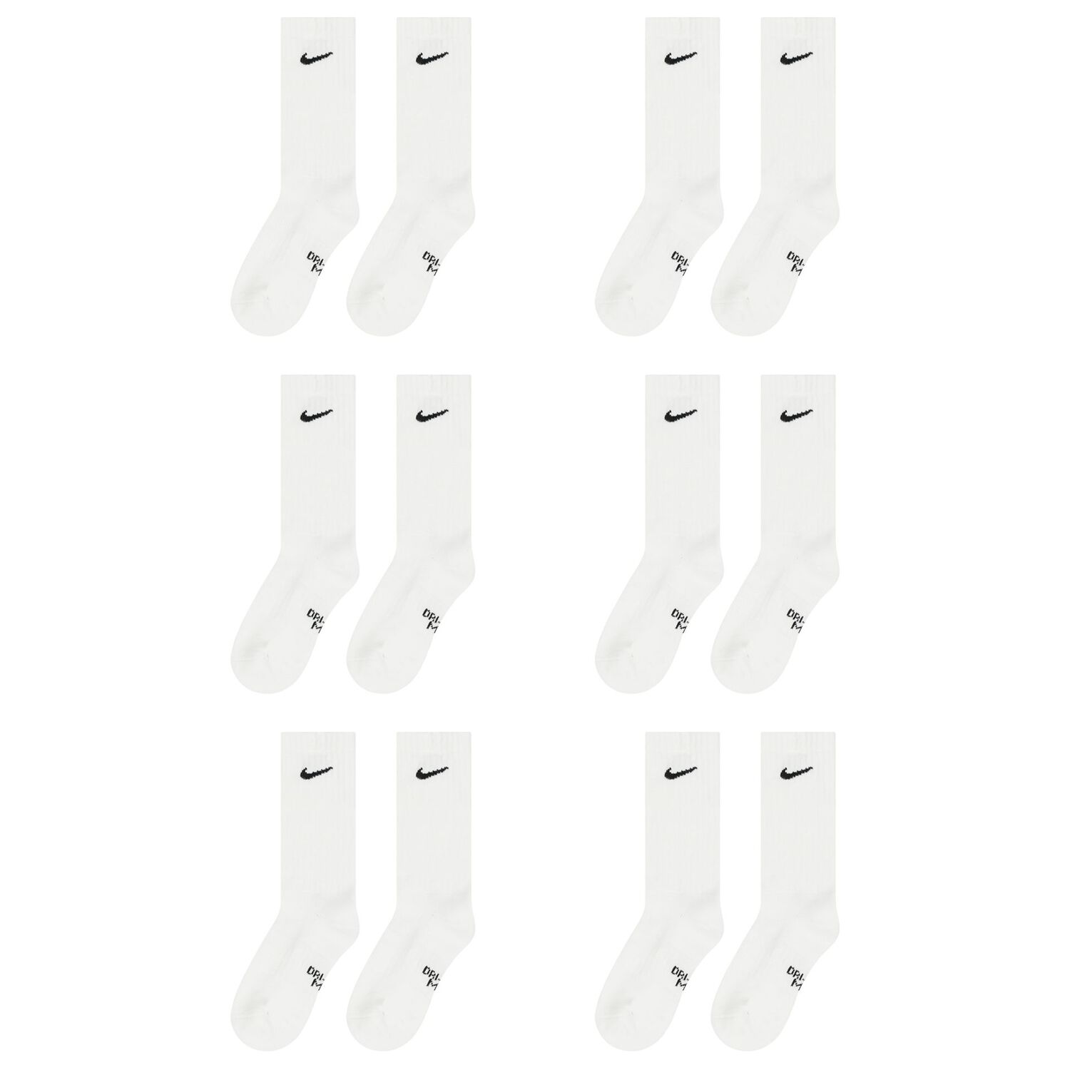 White Logo Socks ( 6-Pack ) , 1, hi-res