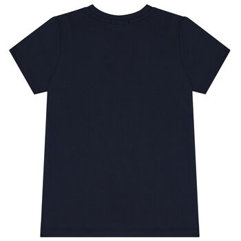 Boys Navy Blue Logo T-Shirt