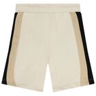 Boys Beige Striped Shorts, 3, hi-res