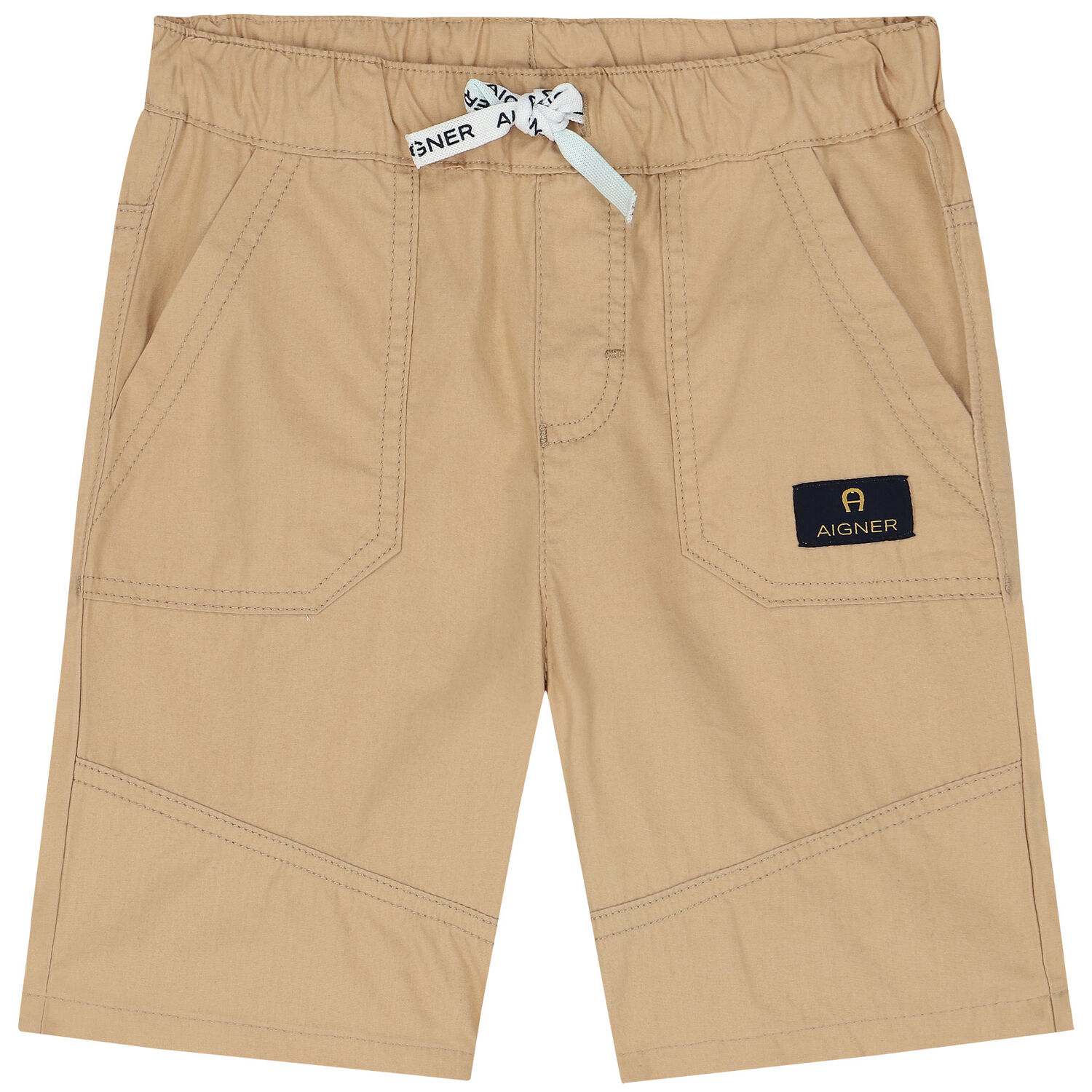 Boys Beige Logo Chino Shorts, 3, hi-res image number null