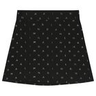Girls Black & Gold Logo Skirt, 1, hi-res