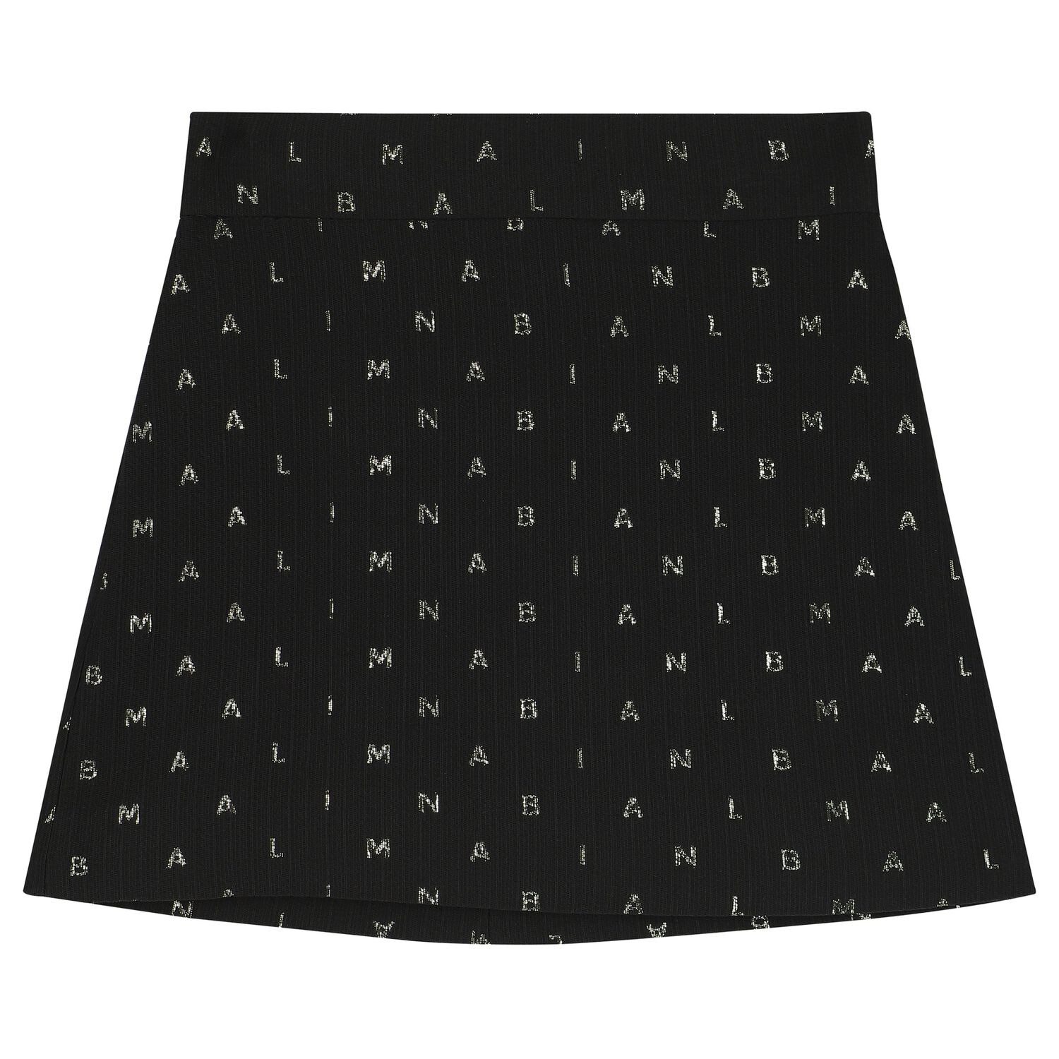 Girls Black & Gold Logo Skirt, 1, hi-res