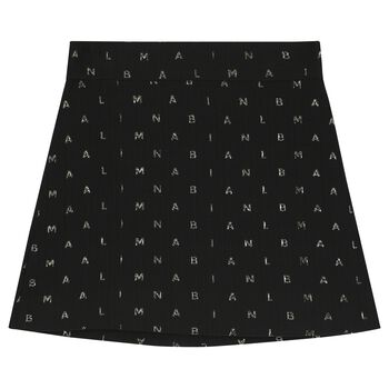 Girls Black & Gold Logo Skirt