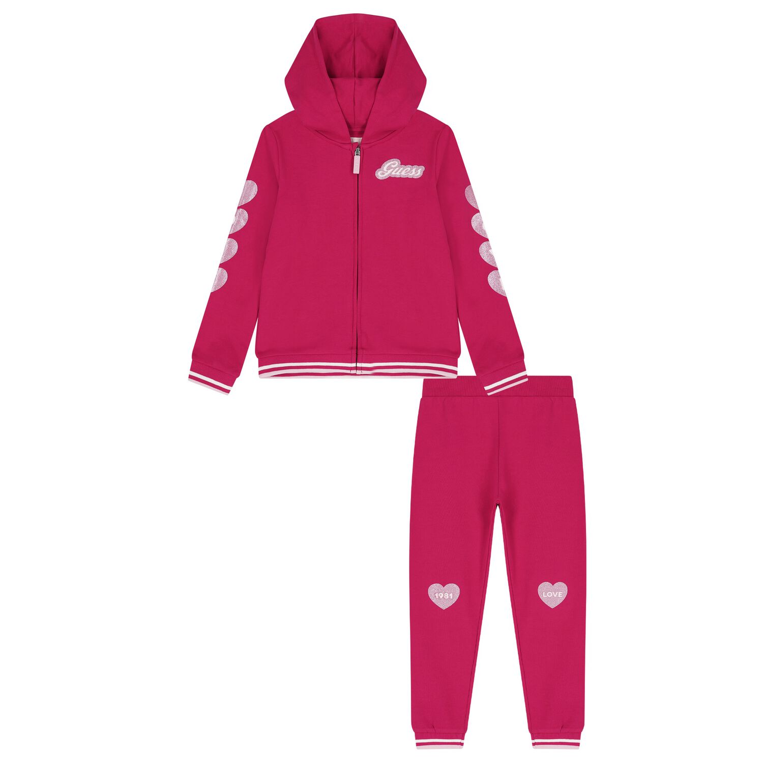 Girls Pink Logo Tracksuit, 2, hi-res
