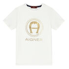 Boys Ivory & Navy Short Pyjamas, 1, hi-res