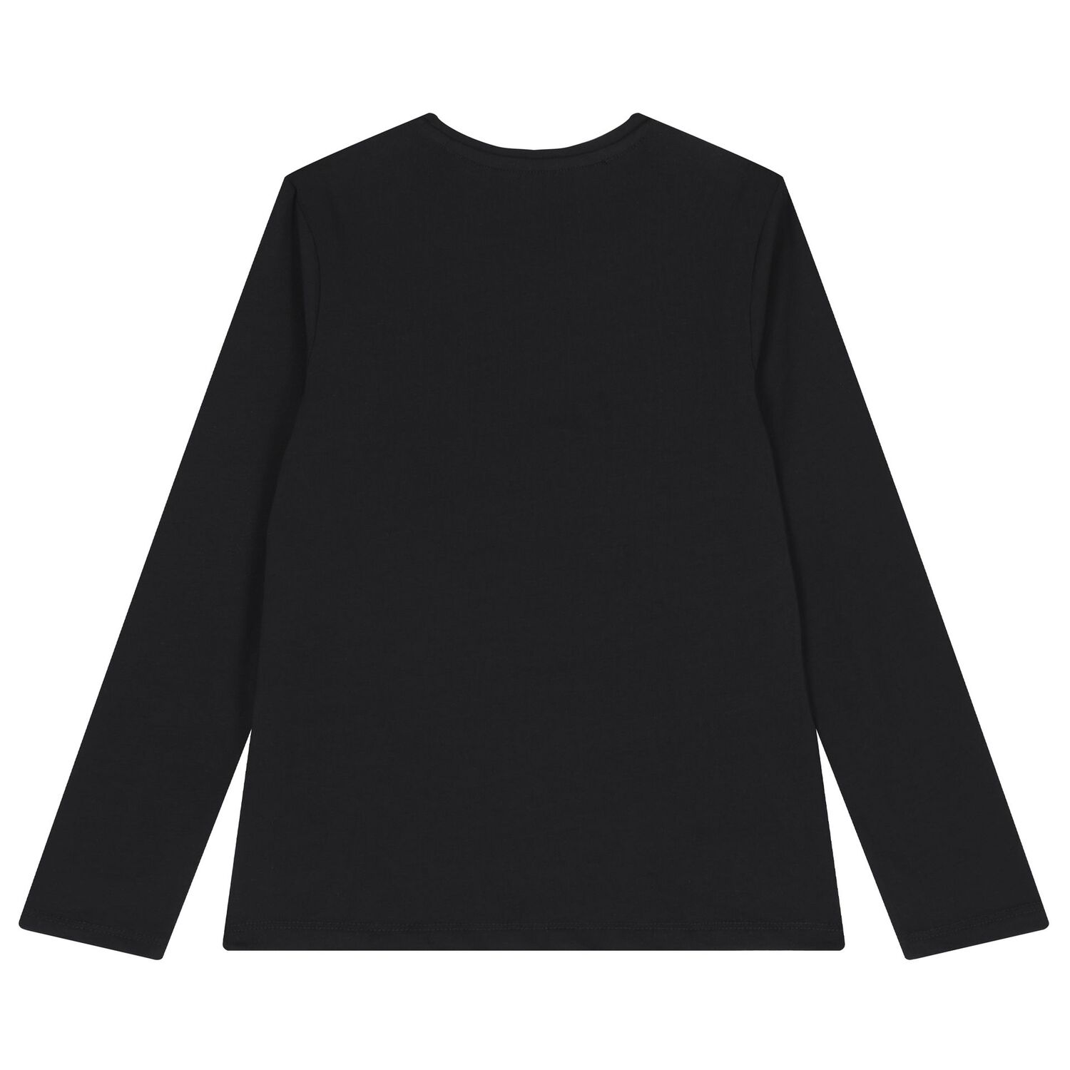Girls Black Logo Long Sleeve Top, 2, hi-res