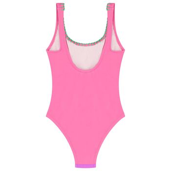 Girls Multi-Coloured Embroidered Swimsuit