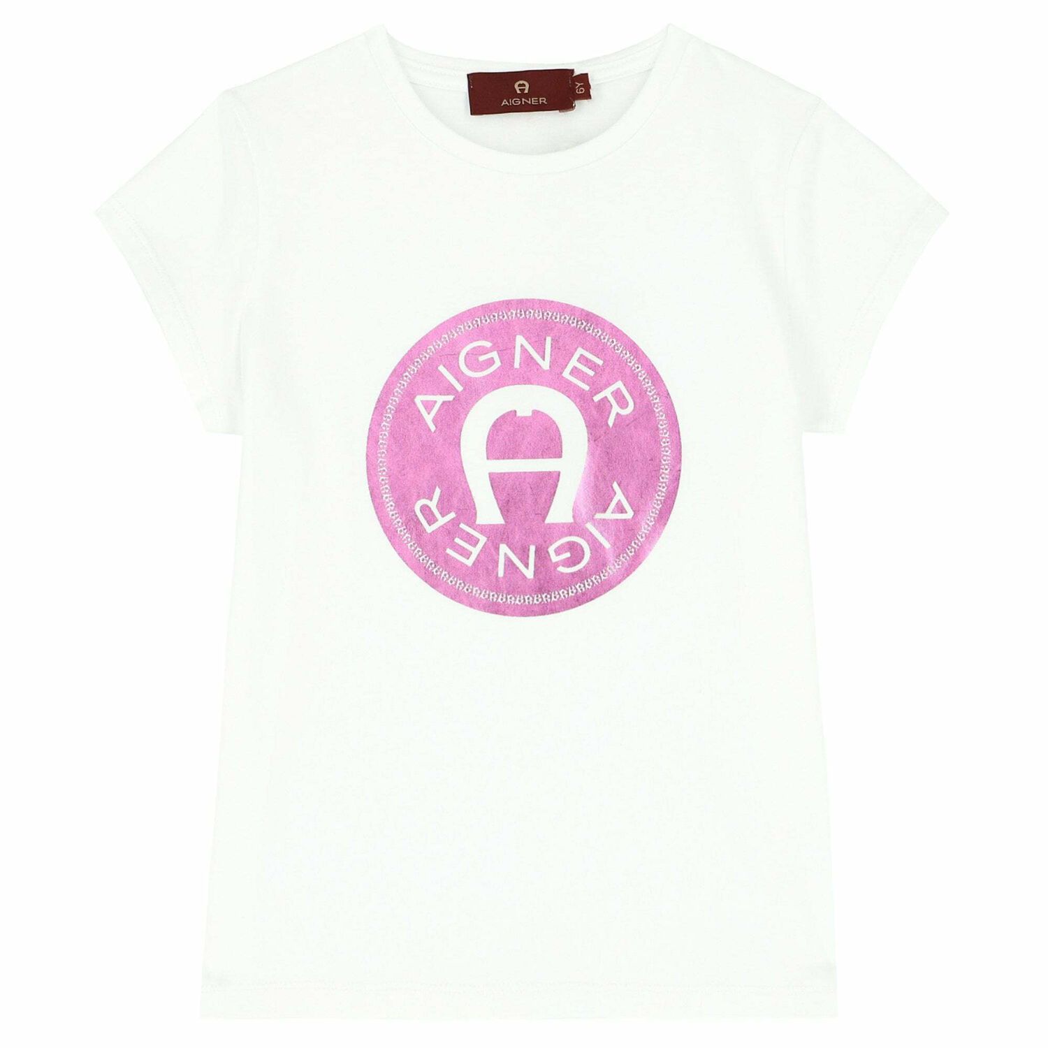Girls White & Pink Logo T-Shirt, 2, hi-res