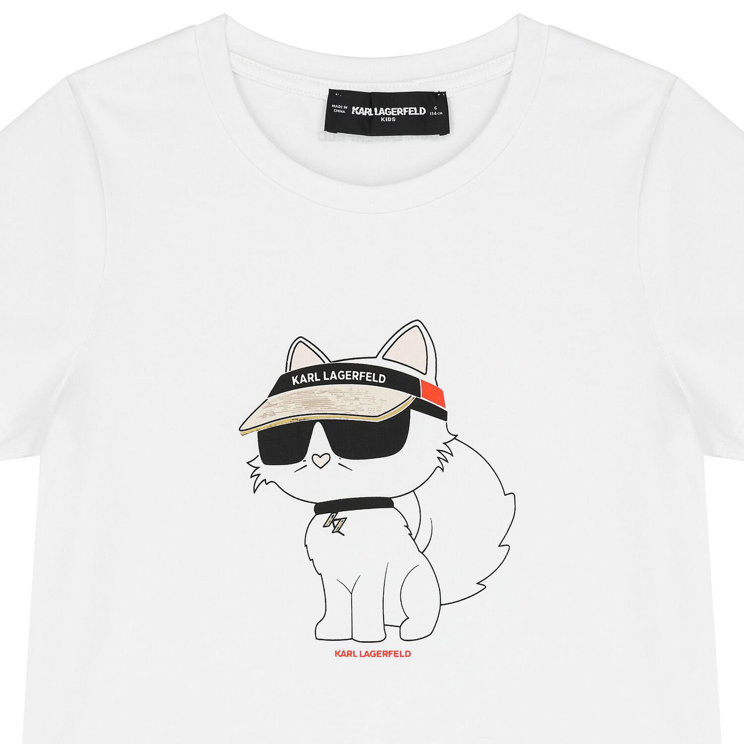 Girls White Choupette Logo T-Shirt, 2, hi-res