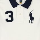 Boys White & Navy Blue Logo Polo Shirt, 1, hi-res
